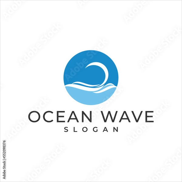 Fototapeta water wave logo template vector - Vector
