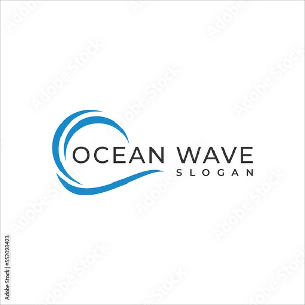 Fototapeta water wave logo template vector - Vector
