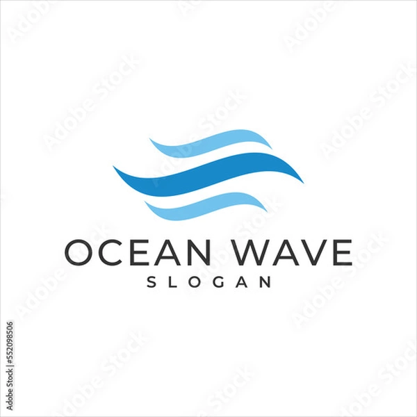Fototapeta water wave logo template vector - Vector
