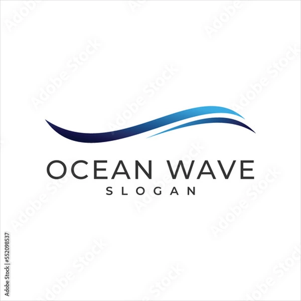 Fototapeta water wave logo template vector - Vector
