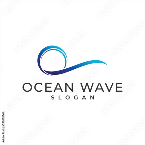 Fototapeta water wave logo template vector - Vector
