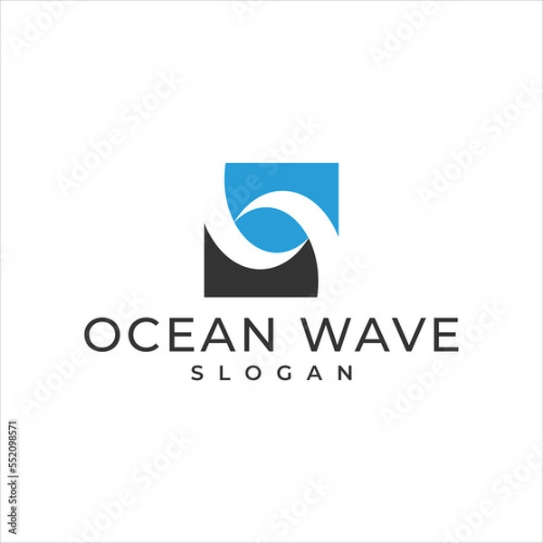 Fototapeta water wave logo template vector - Vector

