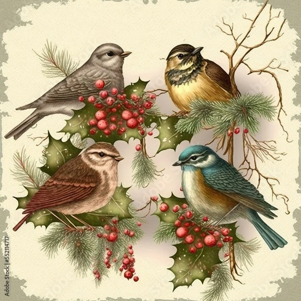 Fototapeta four calling birds