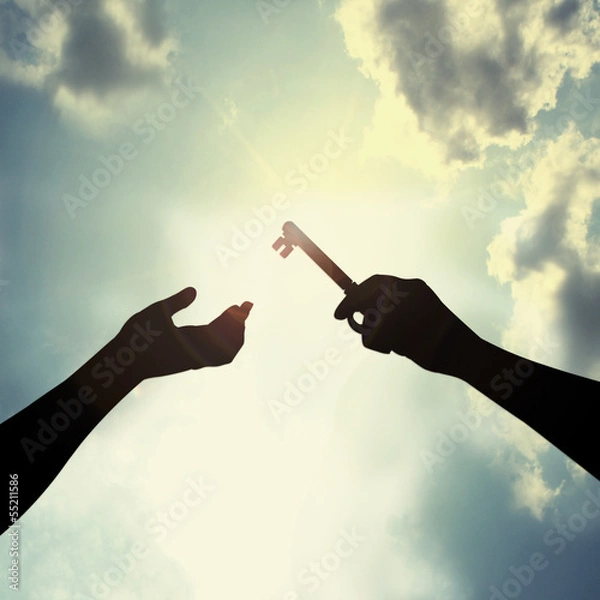 Fototapeta Hold key in sky