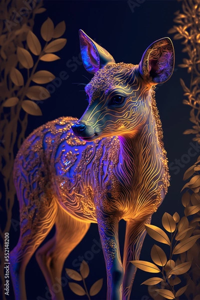 Fototapeta Fox in the Jungle. Generative Ai