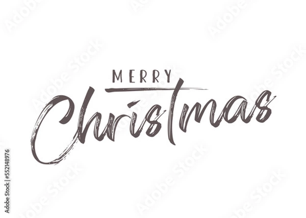 Fototapeta Merry Christmas lettering. For greetings card, banner, poster etc. Vector illustration