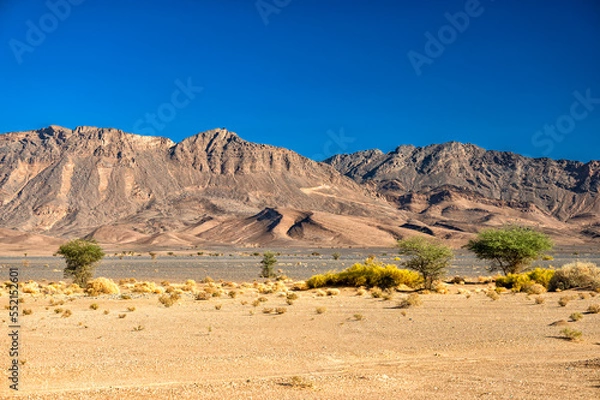 Fototapeta Beautiful desert mountain landscape of Anti-Atlas, Lesser Atlas or Little Atlas mountains, Morocco.
