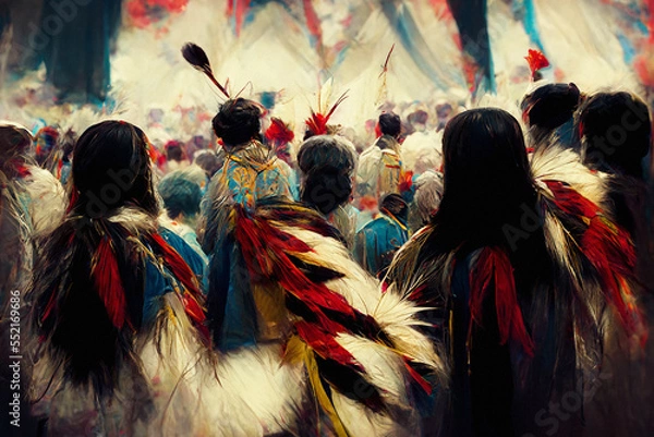 Obraz Native American Pow Wow - Generative AI