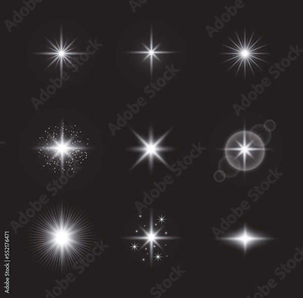 Fototapeta A collection of light flares for artwork compositions.