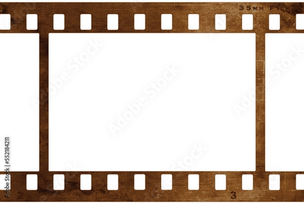 Fototapeta Clean and simple retro style 35mm film negative. PNG illustration with transparent background.
