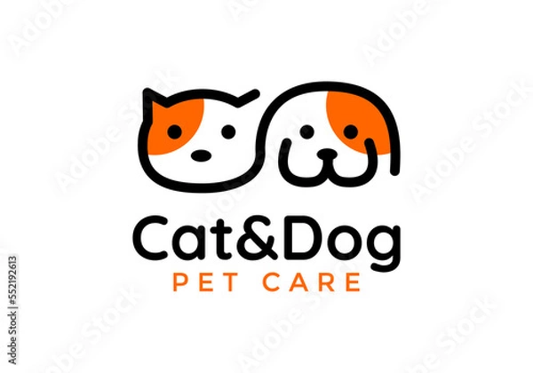 Obraz Cat and dog logo for the business symbol.