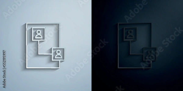 Fototapeta Connect network paper icon with shadow vector illustration