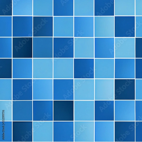 Fototapeta blue mosaic tiles, background with squares