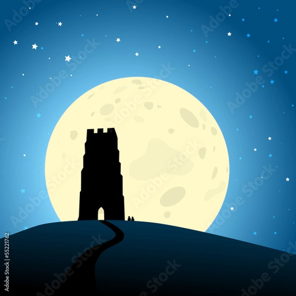 Obraz Glastonbury Moonrise Eps10 wektor