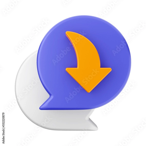 Fototapeta chat bubble icon illustration 3d render