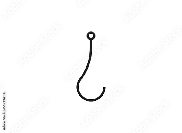 Fototapeta Fishhook vector isolated on white background. icon hooks isolated.
