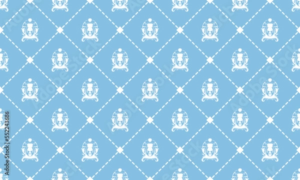 Obraz Pastel Damask Fleur de Lis pattern tattoo vector seamless background wallpaper