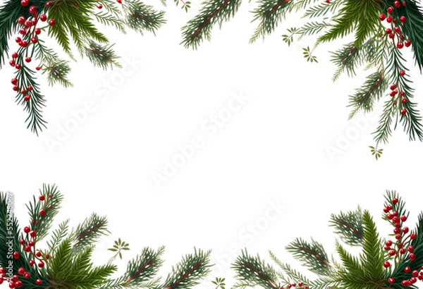 Fototapeta Generative AI.   Tree Branch Border No.05