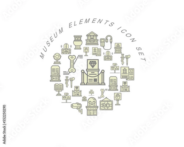 Fototapeta Vector museum elements icon set