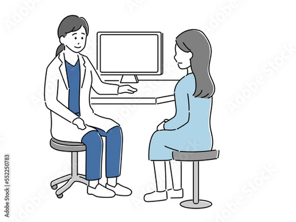 Obraz 問診、病状を患者に説明しているイラスト4