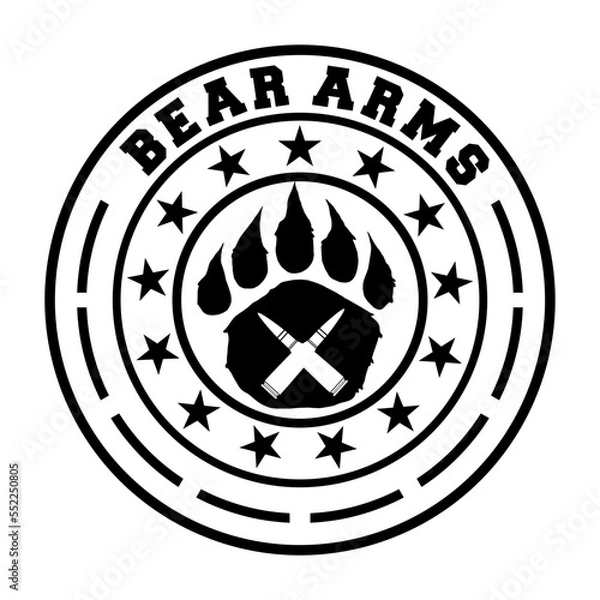 Fototapeta bear arms logo design vector