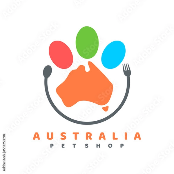 Fototapeta australia pets logo design vector