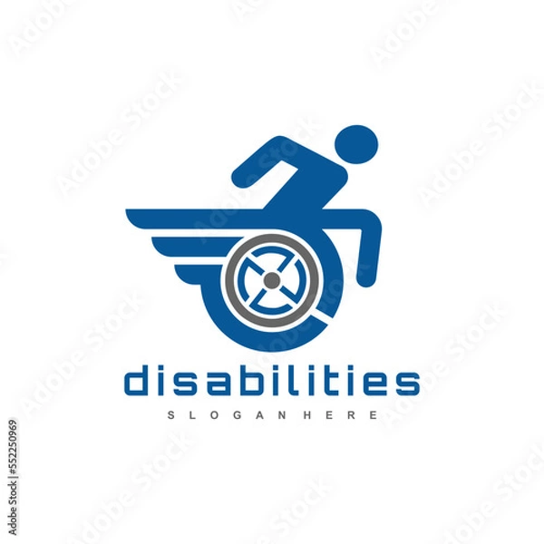 Obraz disabilities logo design icon vector