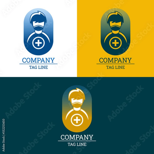 Fototapeta People use vector design logo masks, suitable for web, stickers and business
