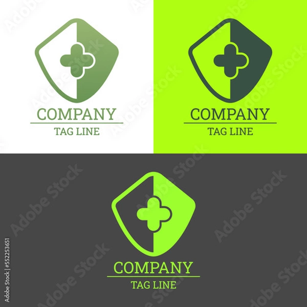 Fototapeta Health Shield Vector Logo Design, With Medical Objects