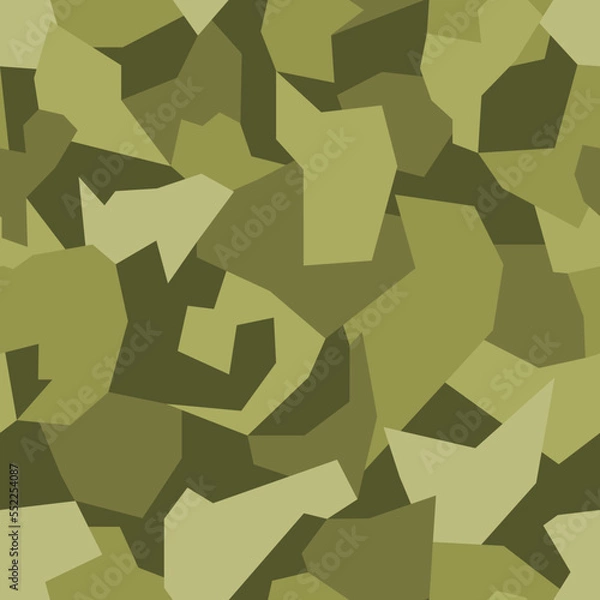Obraz Khaki seamless vector pattern consists of abstract geometric shapes and rectangles with sharp angles.