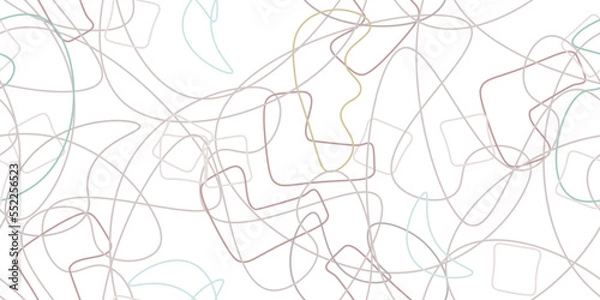 Fototapeta Chaotic Simple Seamless Pattern Textile One Line