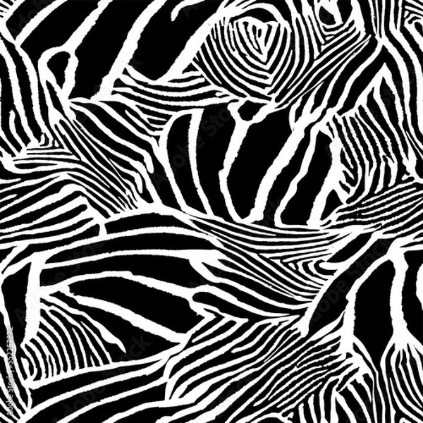 Obraz black and white seamless pattern
