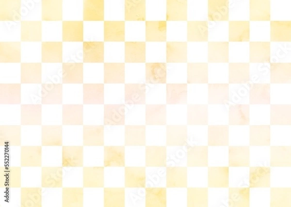 Obraz 水彩風　市松模様背景