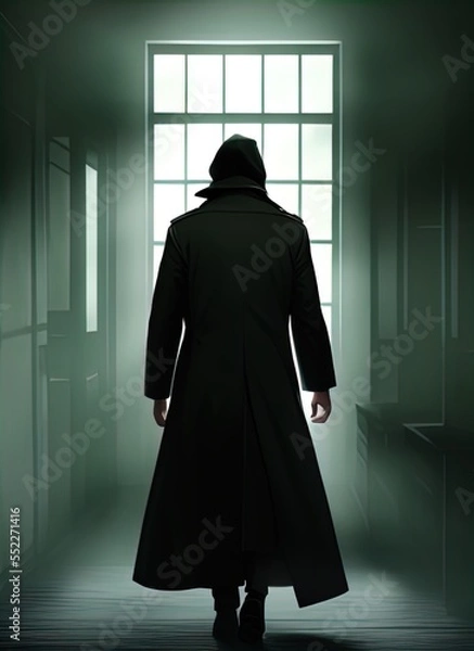 Fototapeta A shadowy figure in a fog.