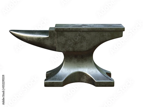 Fototapeta Anvil isolated on white background 3d rendering