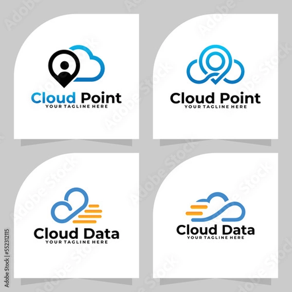 Obraz set of cloud point logo vector design template