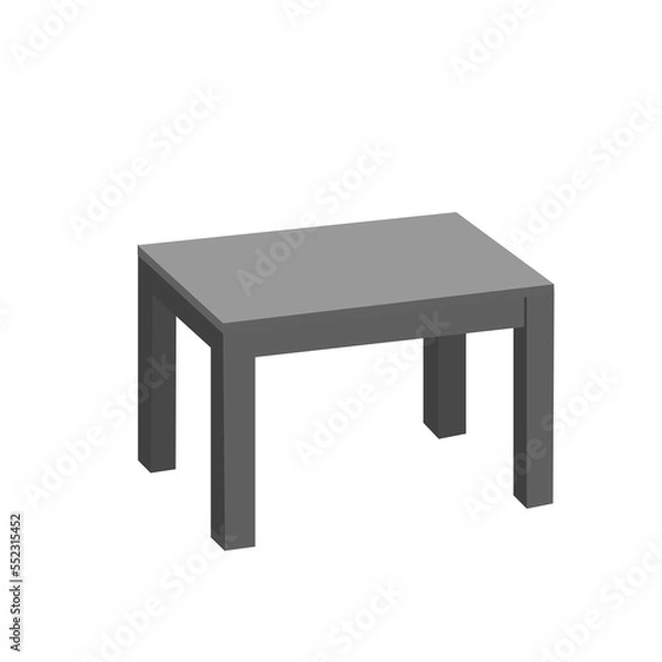 Fototapeta Grey table isolated on white background
