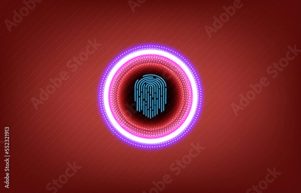 Obraz fingerprint circle gradient dot line background