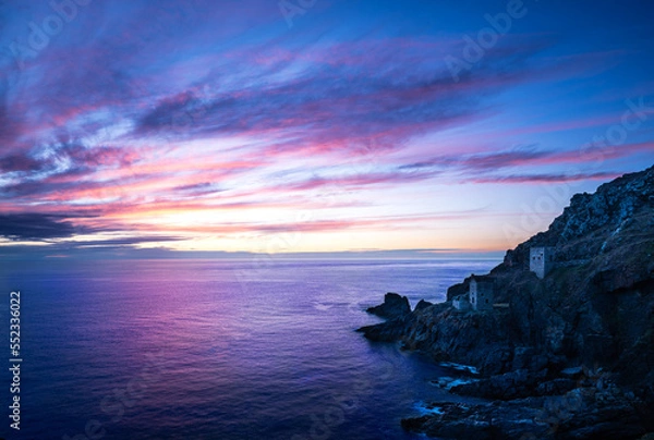 Obraz Botallack  tin mines at sunset , Cornwall . 