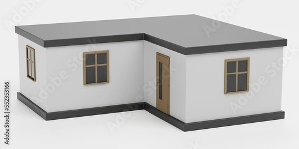 Fototapeta Realistic 3D Render of Stylised House