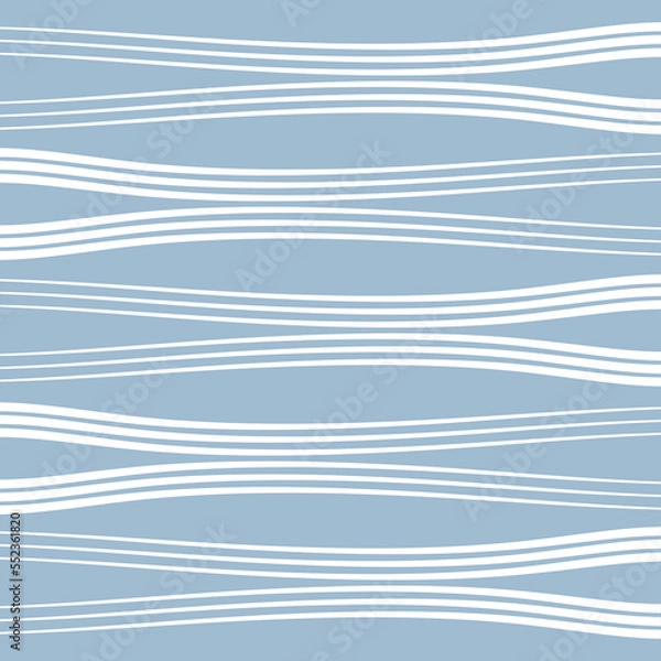 Obraz Simple abstract illustration with white horizontal lines decoration on light blue background