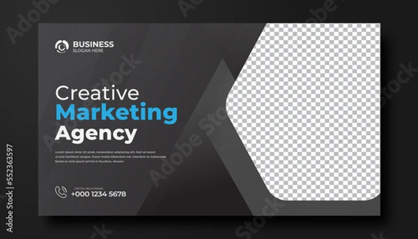 Fototapeta Creative business YouTube video thumbnail or social media web banner and corporate YouTube thumbnail design template	