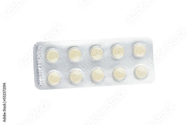 Fototapeta Blister pack of pills isolated from background