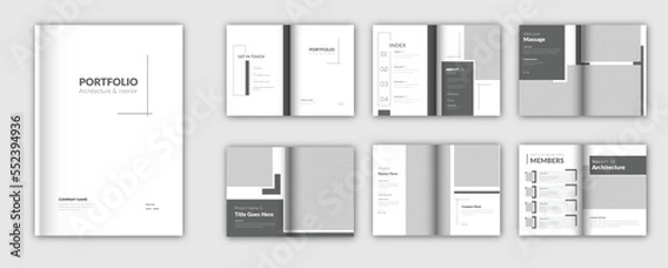 Obraz Architecture Portfolio Template, Creative Interiors Design Presentation Template.