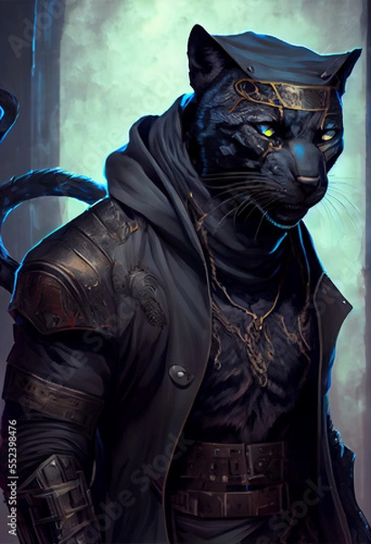 Fototapeta Rogue Panther sneaking about generative art