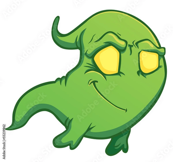 Obraz Smile green cartoon ghost