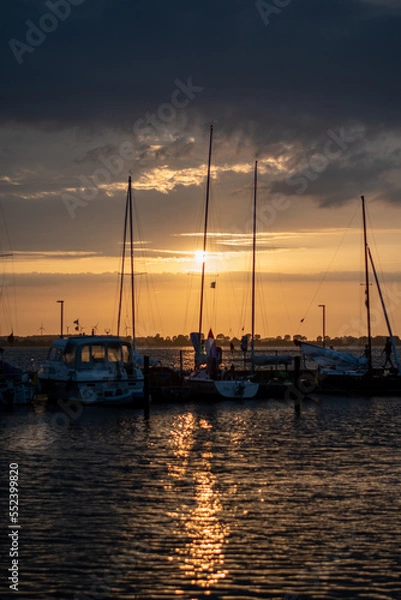 Obraz sunset in the harbor