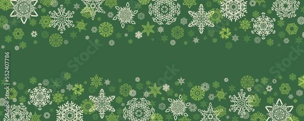Obraz snowflakes  green background
