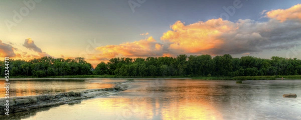 Fototapeta River Rapids Sunset