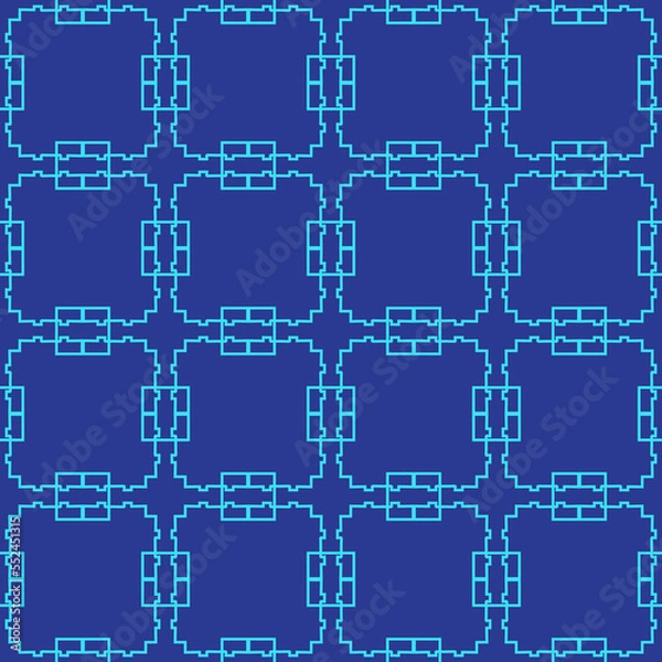 Obraz Monochrome seamless pattern with geometric ornament.
